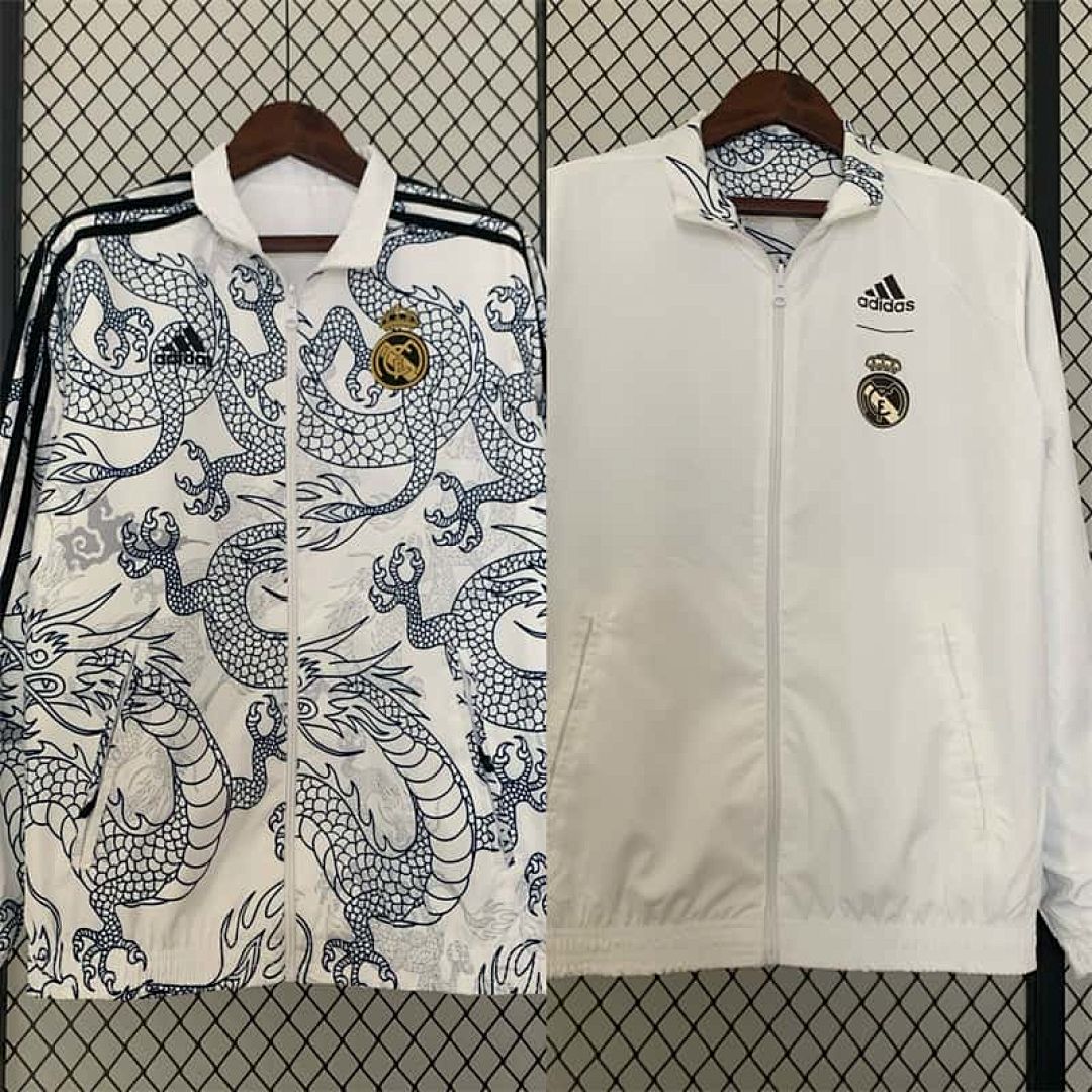 23-24 Real Madrid Reversible Dragon Windbreaker White
