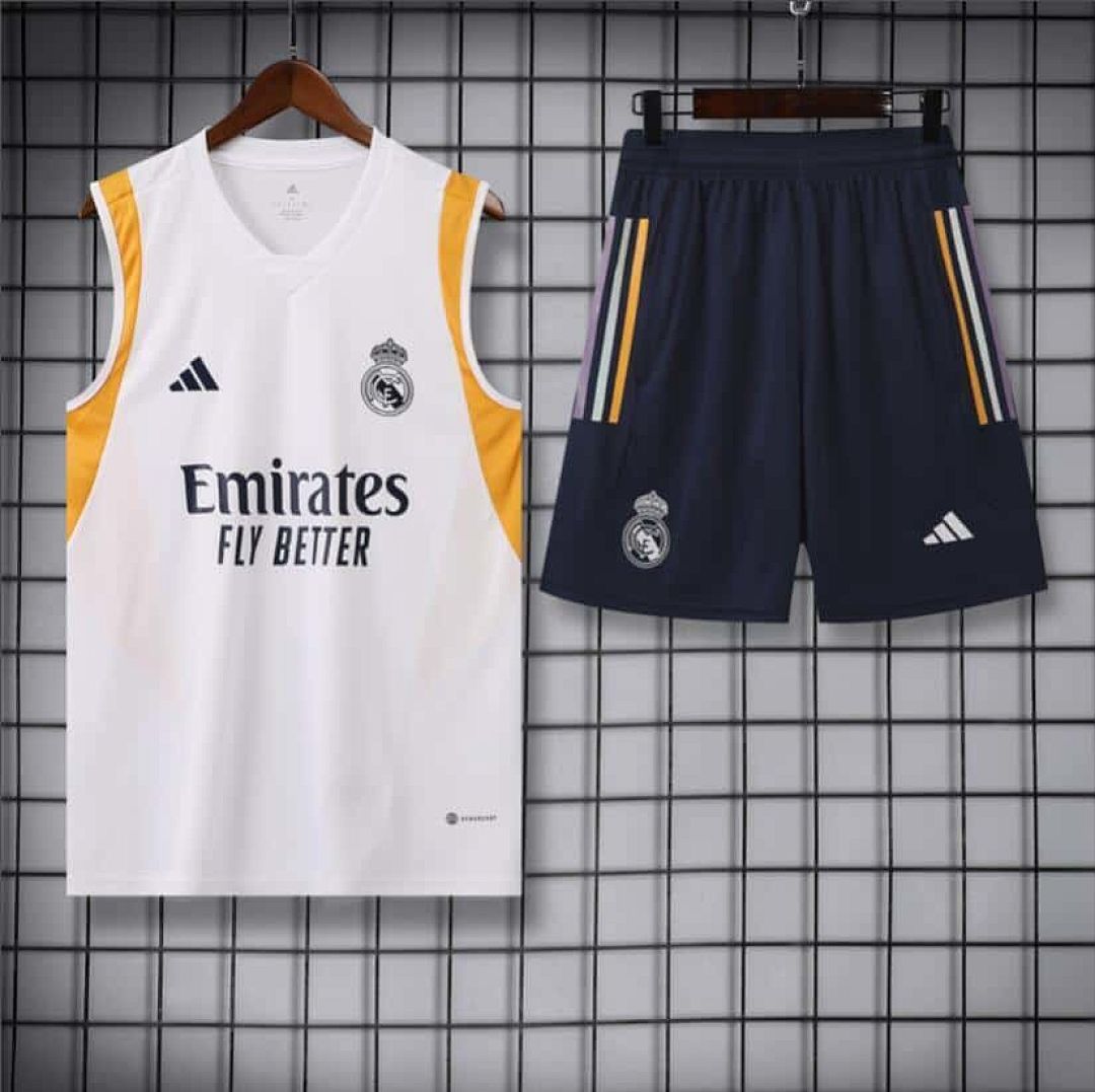 23-24 Real Madrid Training Suits White Vest Kit