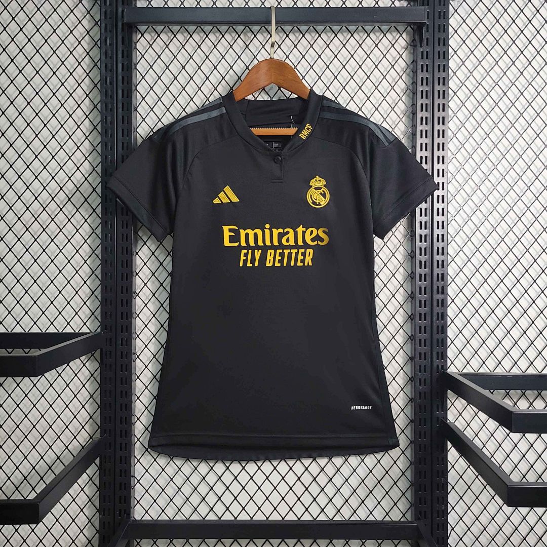 23-24 Real Madrid Third Kit Women Black Shirt