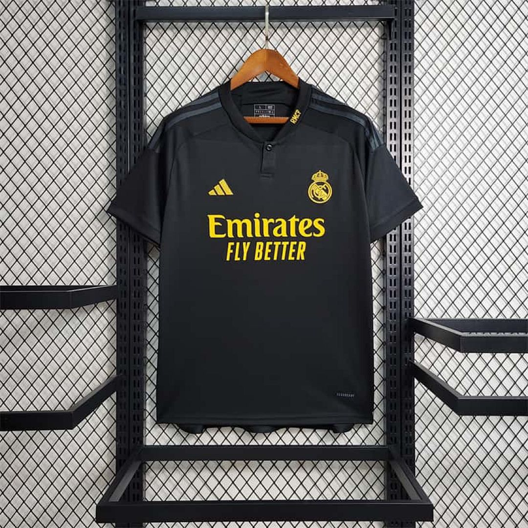 23-24 Real Madrid Third Kit Black Shirt