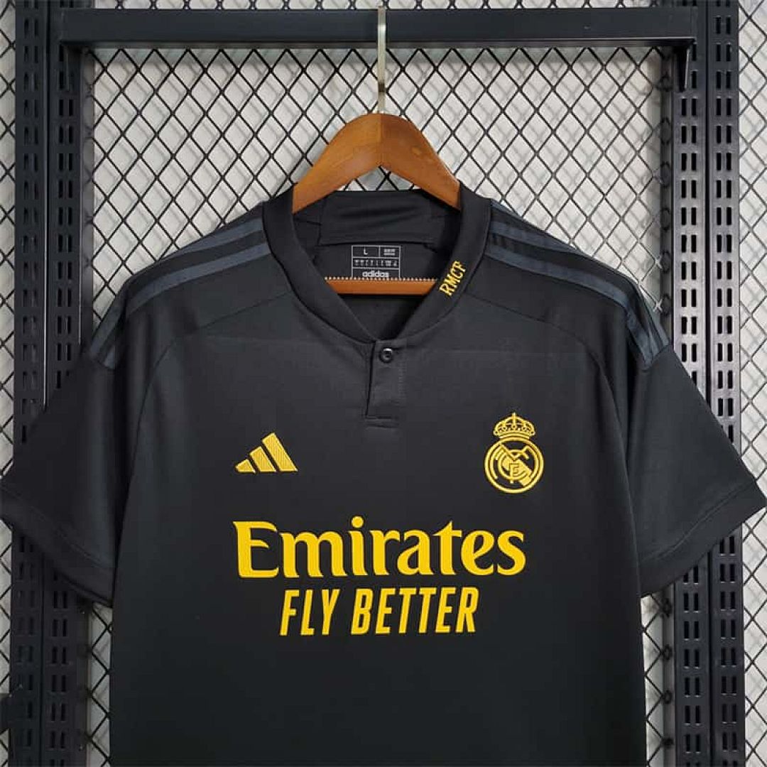 23-24 Real Madrid Third Kit Black Shirt 4