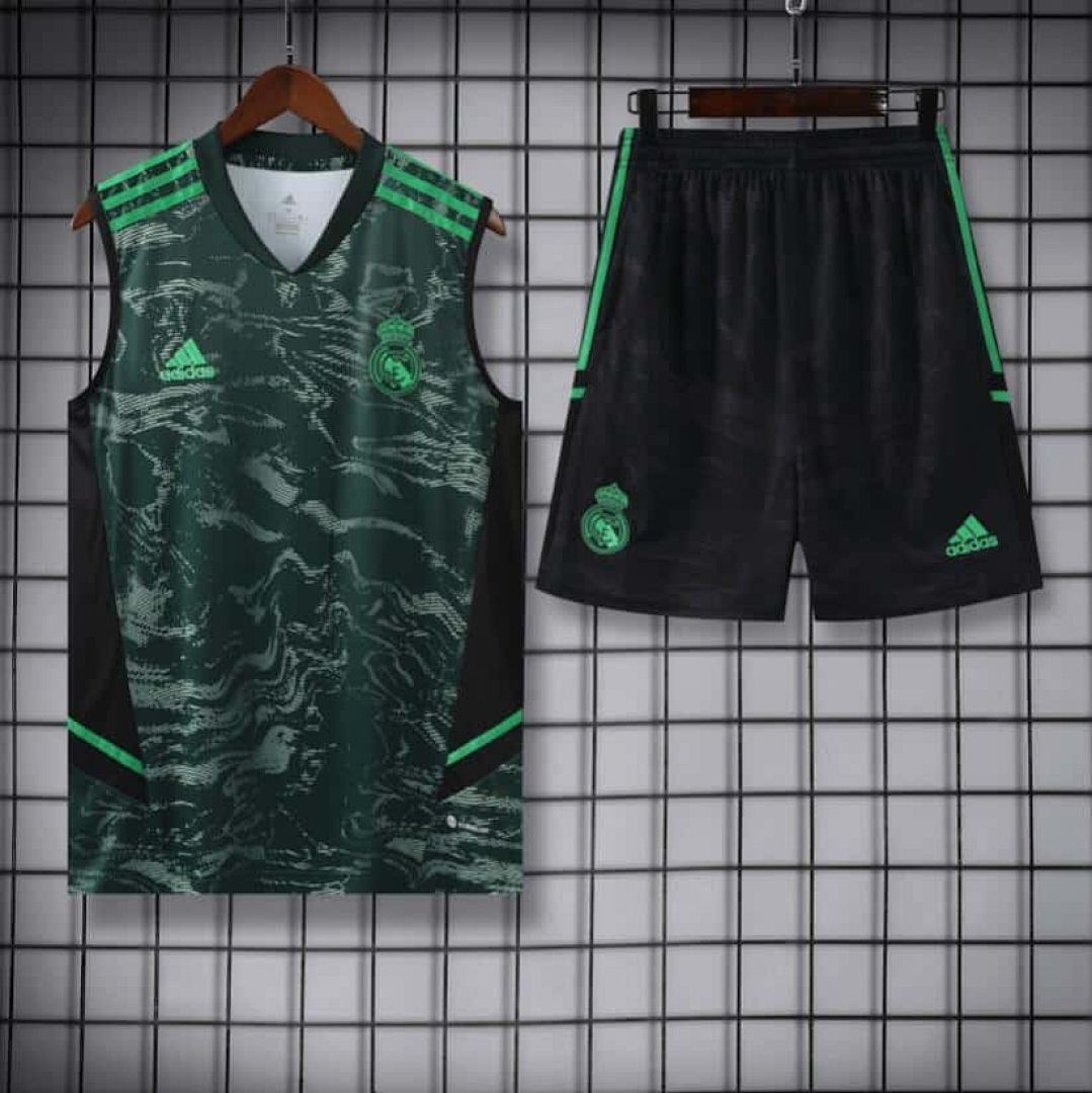 23-24 Real Madrid Training Vest Suits Green Sleeveless Kit