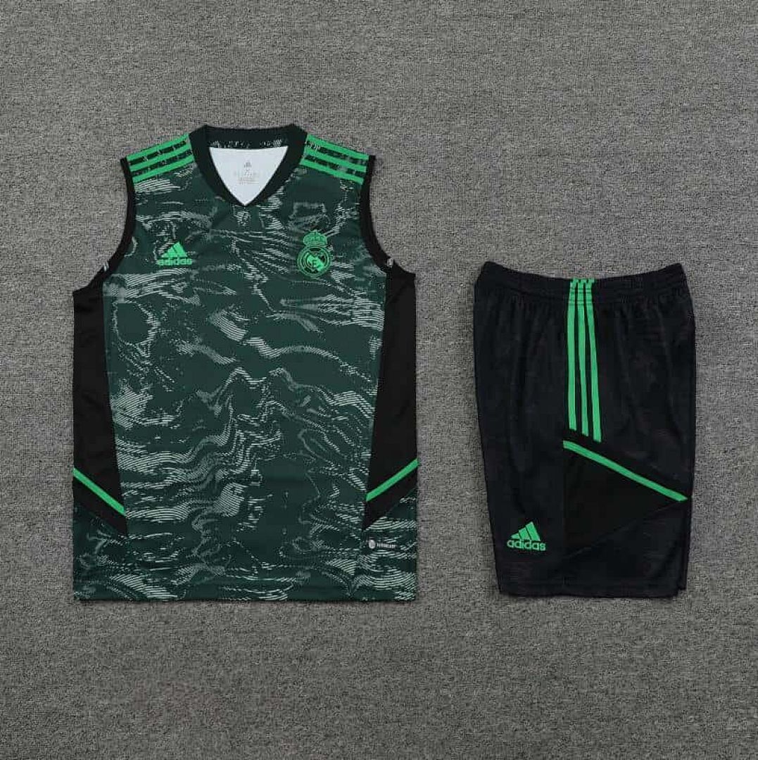 23-24 Real Madrid Training Vest Suits Green Sleeveless Kit 3