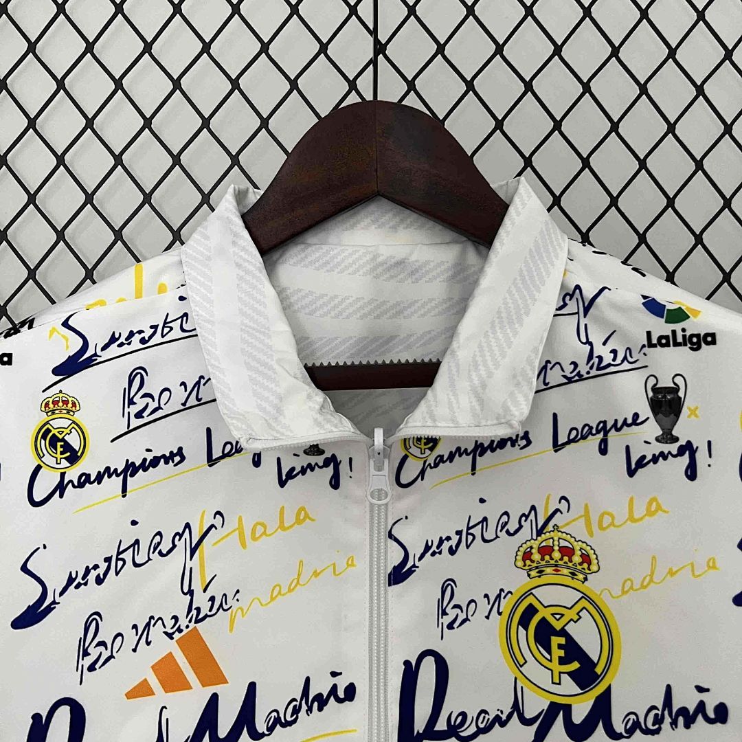 23-24 Real Madrid Trench Coat Reversible Windbreaker Double-Sides Jacket 2