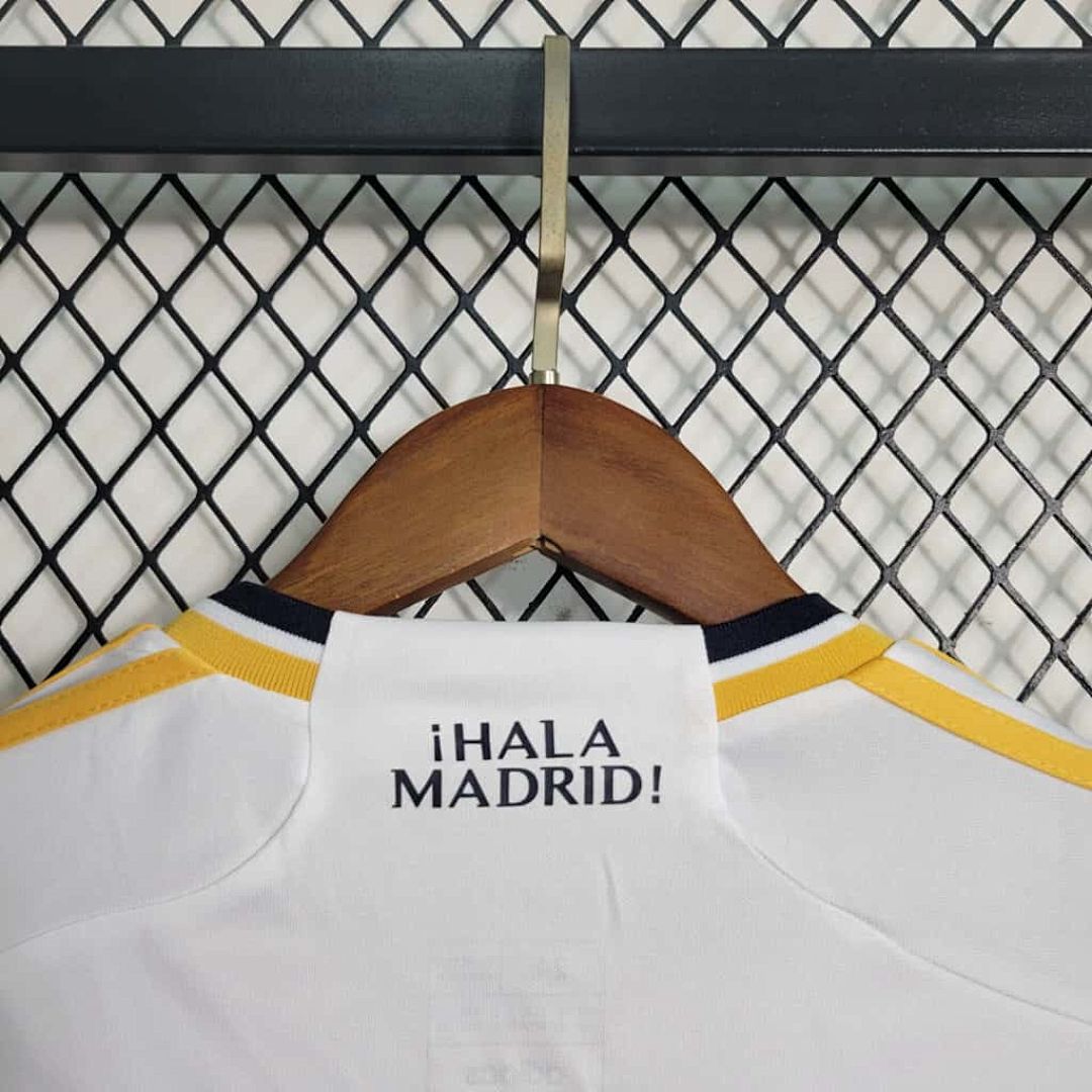 23-24 Real Madrid Home Kids Long Sleeve Kits Soccer Jerseys Yupoo 7
