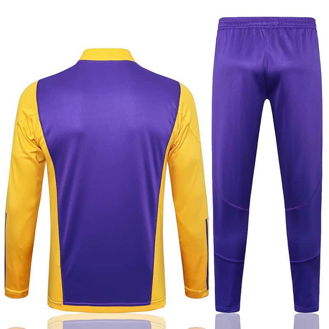 23-24 Real Madrid Long Sleeve Tracksuit Purple&amp;amp;Yellow Training Suits 3