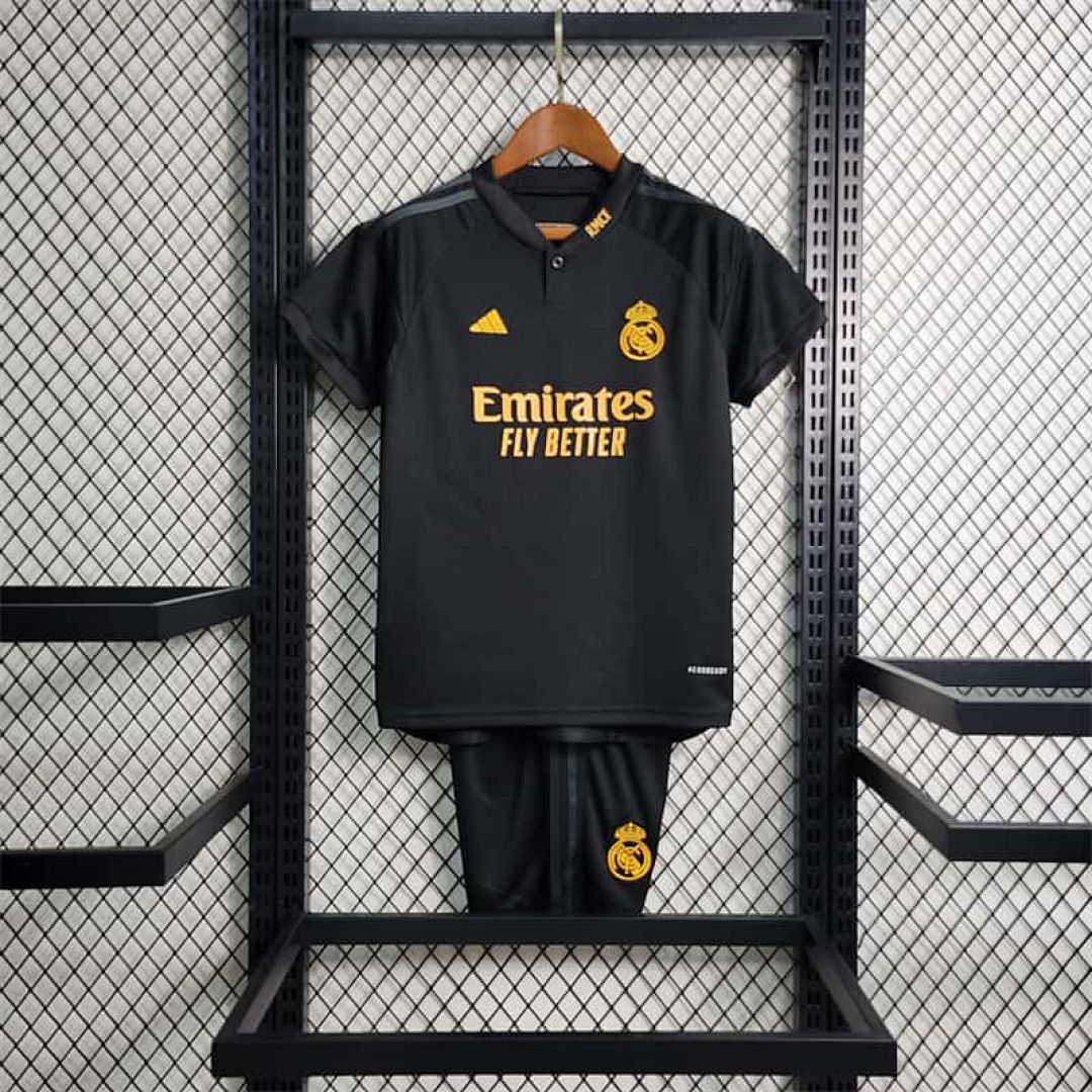 23-24 Kids Real Madrid Third away Size 16-28 Soccer Jerseys