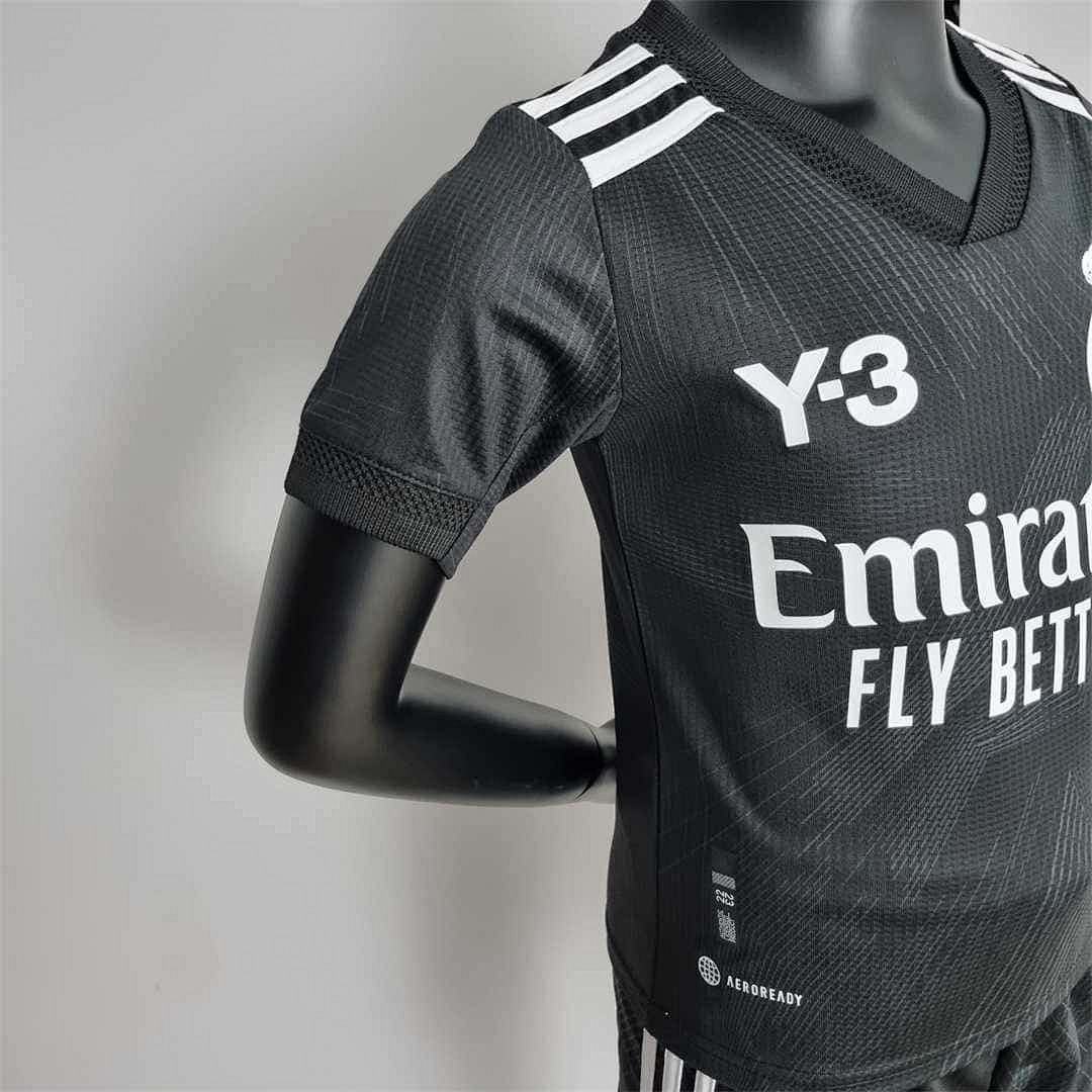 22-23 Real Madrid Y3 black kids kit 8