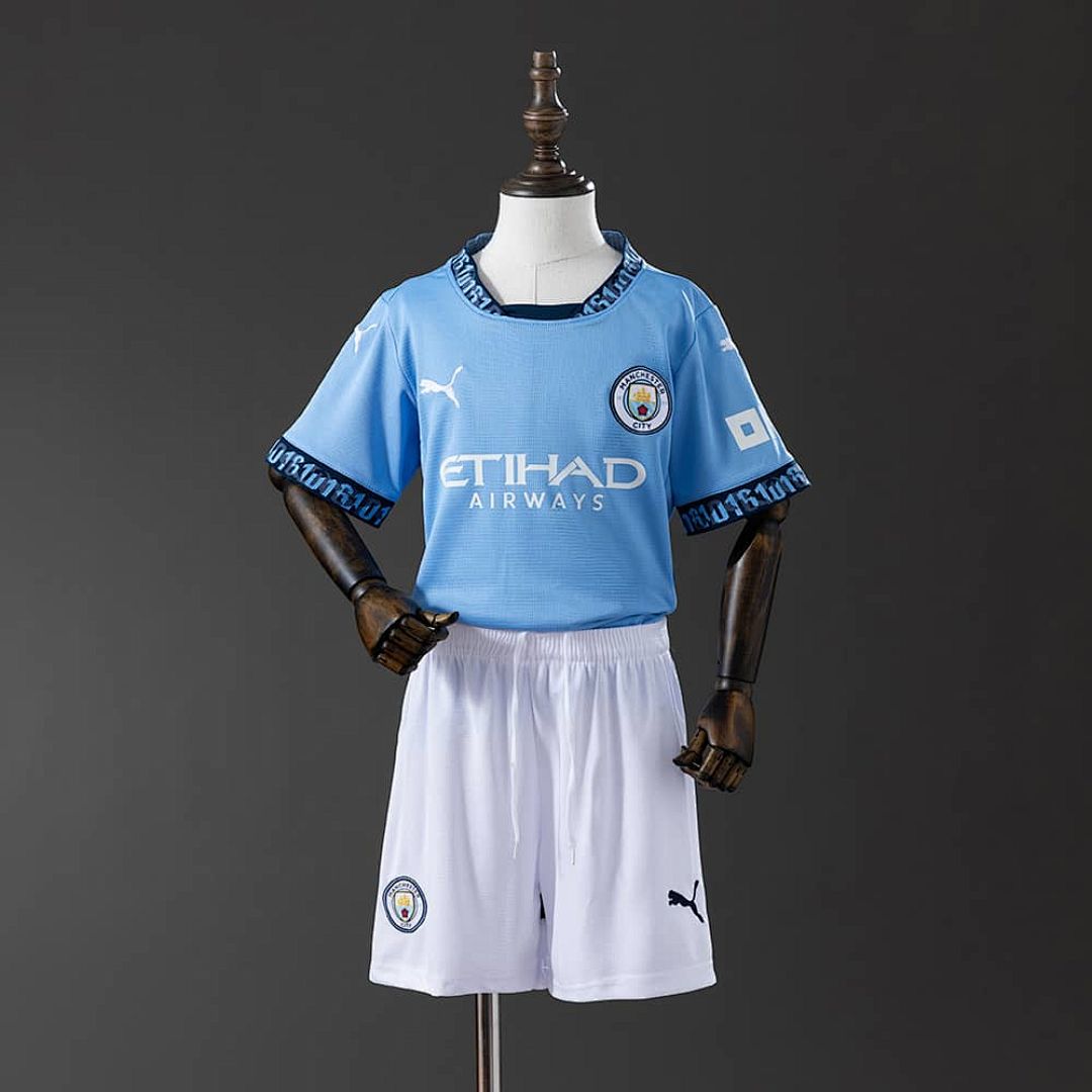 Manchester City 24_25 Home kids kit Jersey SZIE 16-28