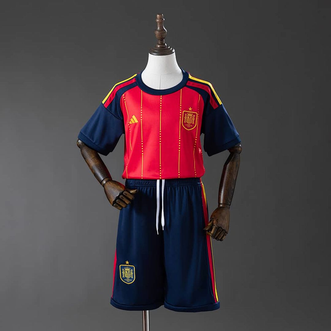 Spain 2026 Home Kids Kit Jersey Size 16-28