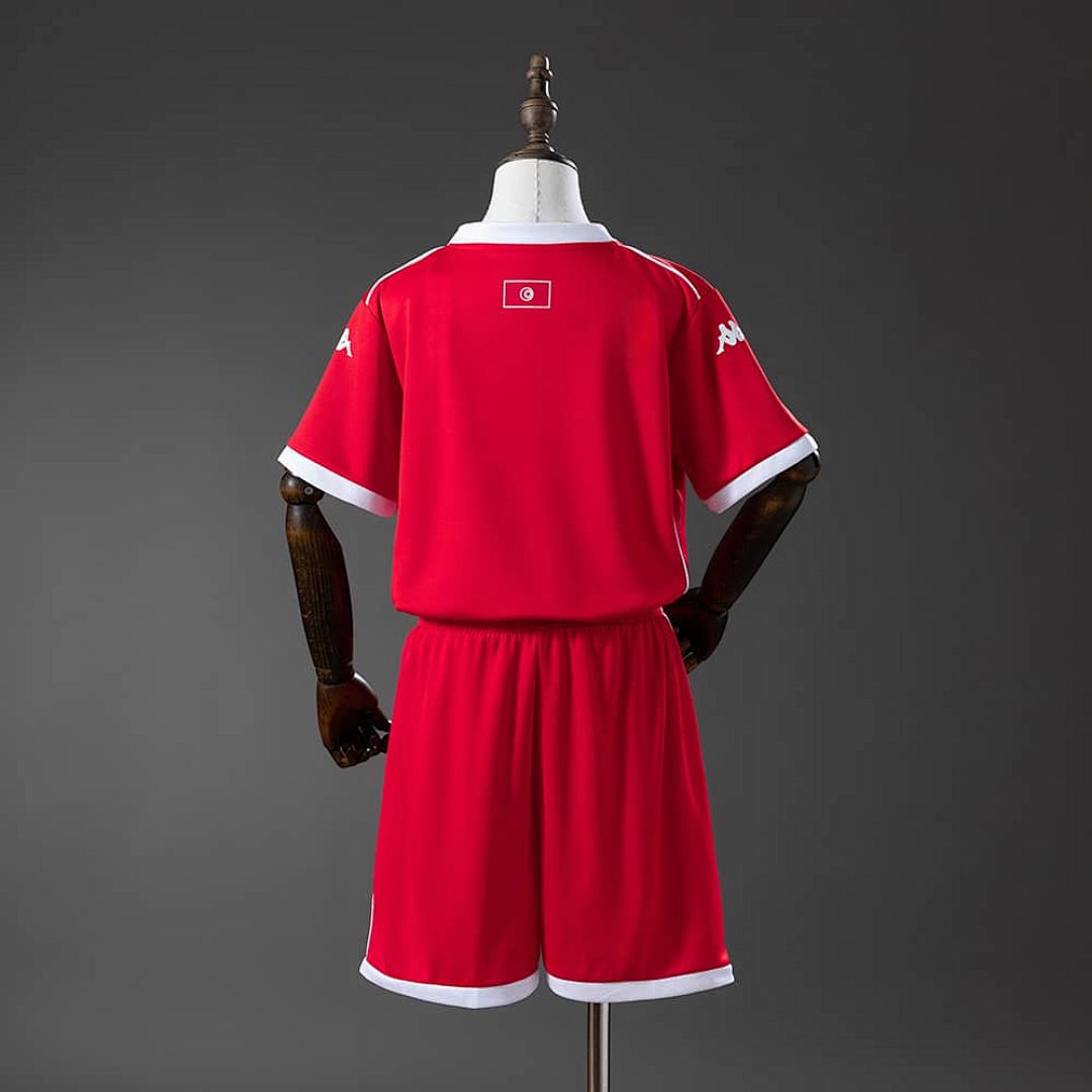 Tunisia 2026 Home Kids Kit Jersey Size 16-28 2