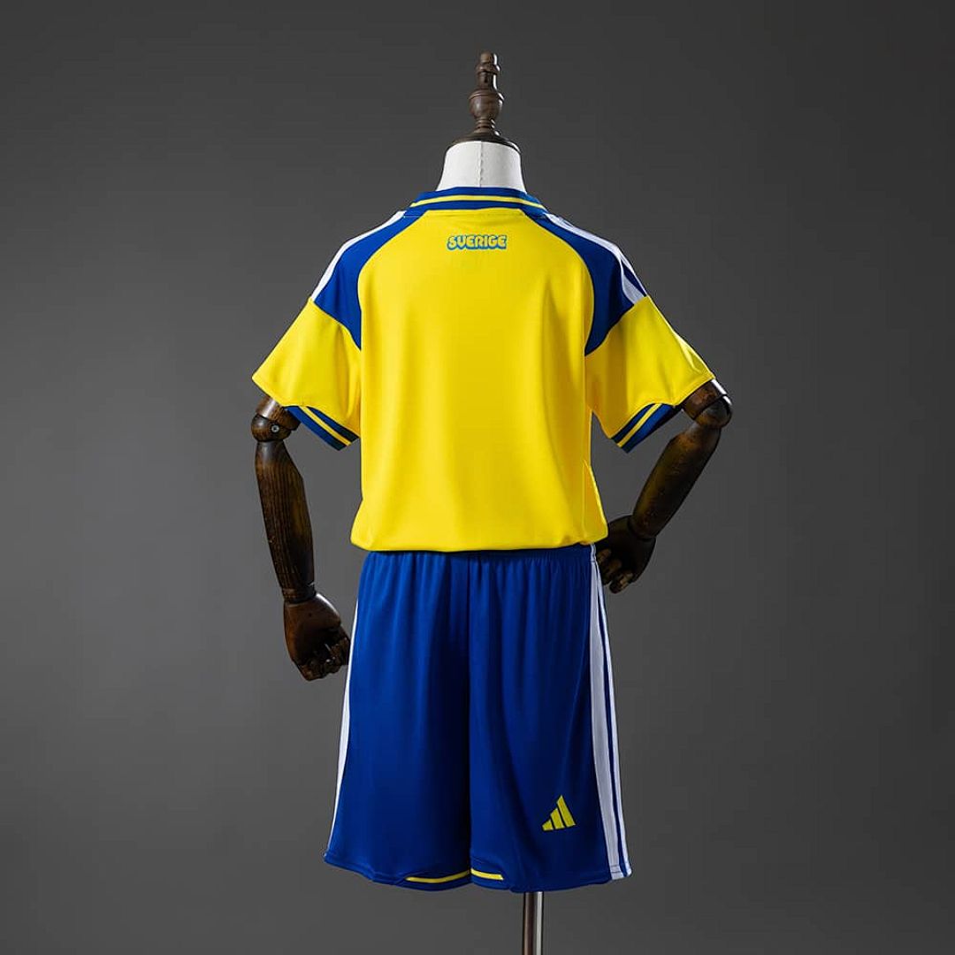 Sweden 2026 Home Kids Kit Jersey Size 16-28 2