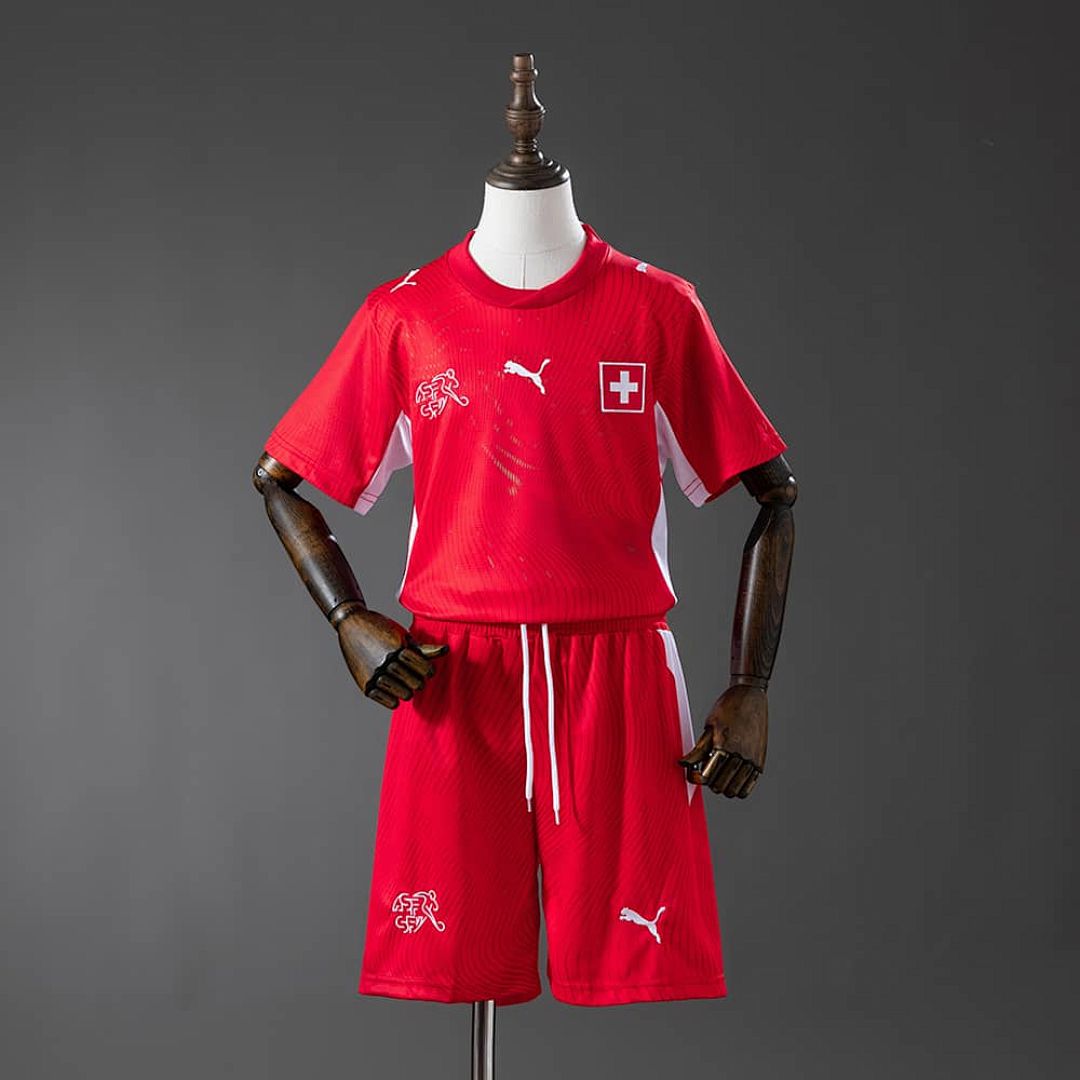 Switzerland 2026 Home Kids Kit Jersey Size 16-28