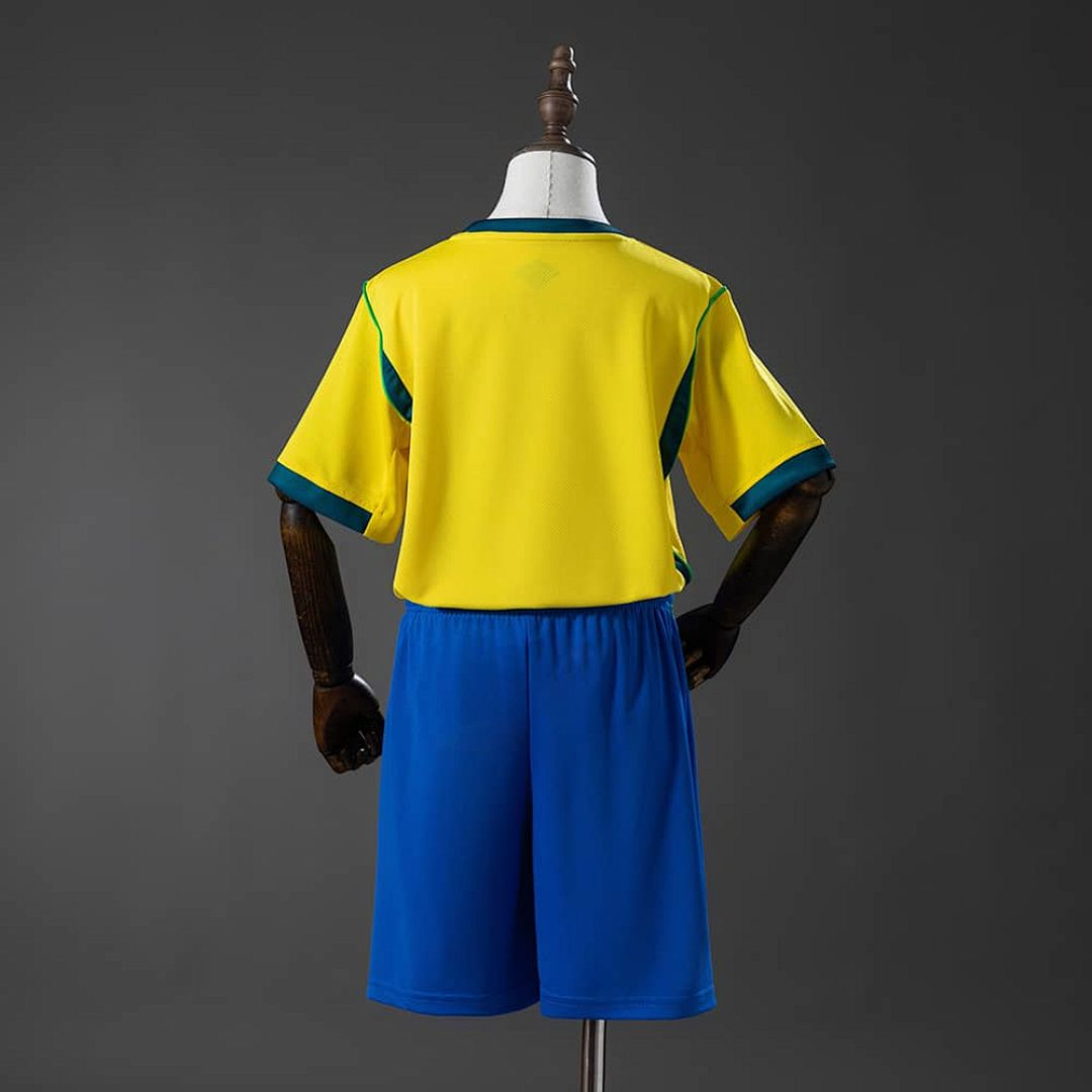 Brazil 2026 Home Kids Kit Jersey Size 16-28 2