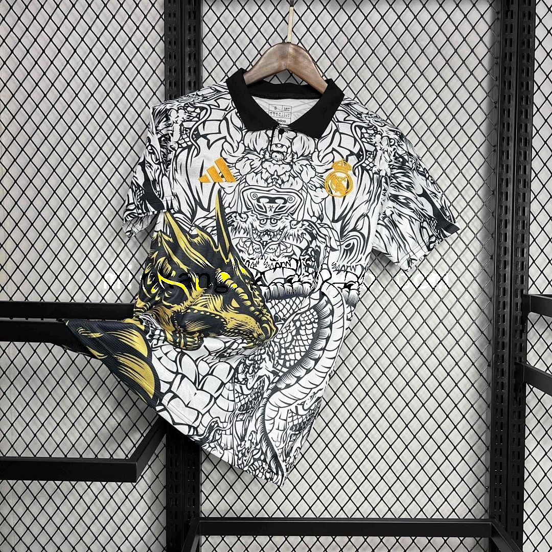 2024 Real Madrid Golden Dragon Special Edition Kit Soccer Uniform 2