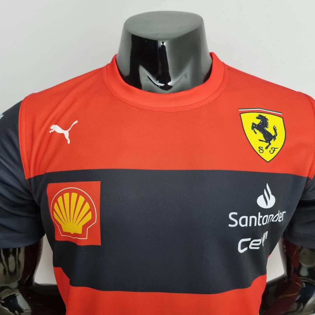 2022 F1 Formula One; Ferrari racing suit crew neck red 55 S-5XL 2