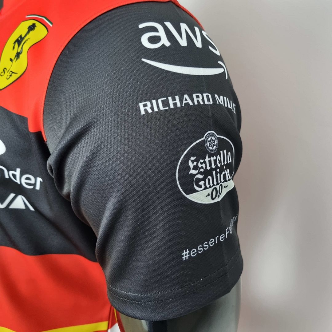 2022 F1 Formula One; Ferrari racing suit crew neck red 55 S-5XL 5