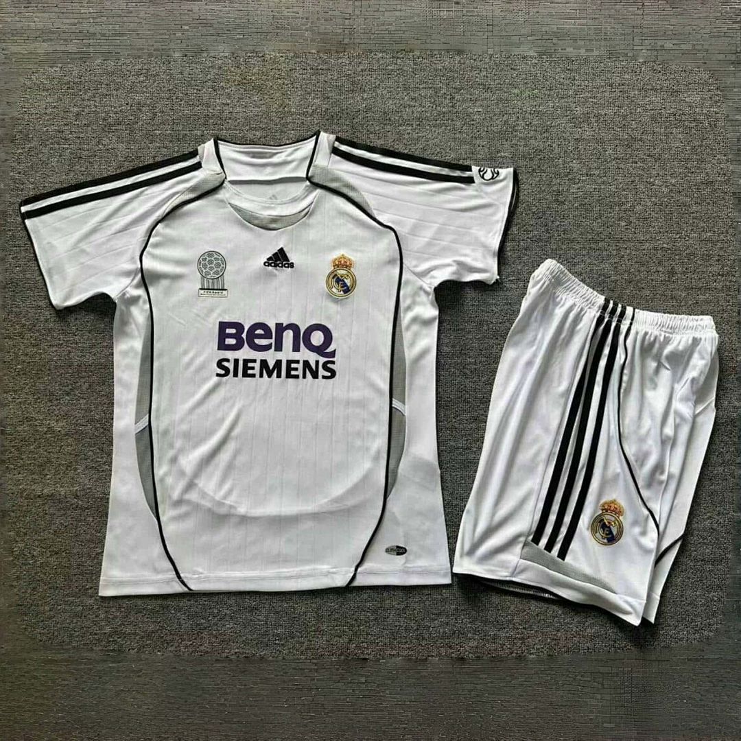 06-07 Real Madrid Home Retro Kid Kits Youth Apparels