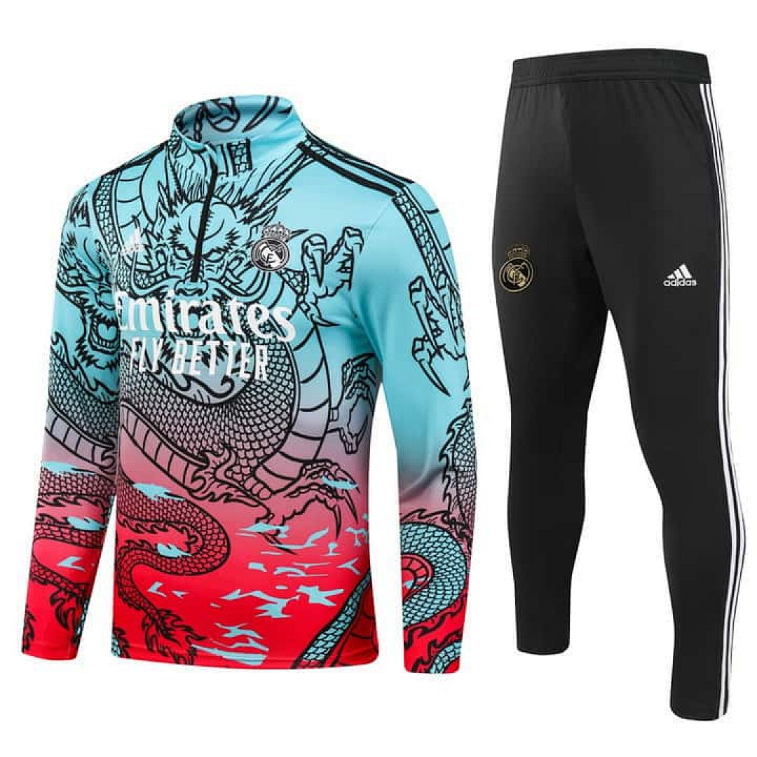 23-24 Real Madrid Red&Blue Training Suit Long Sleeve Kits