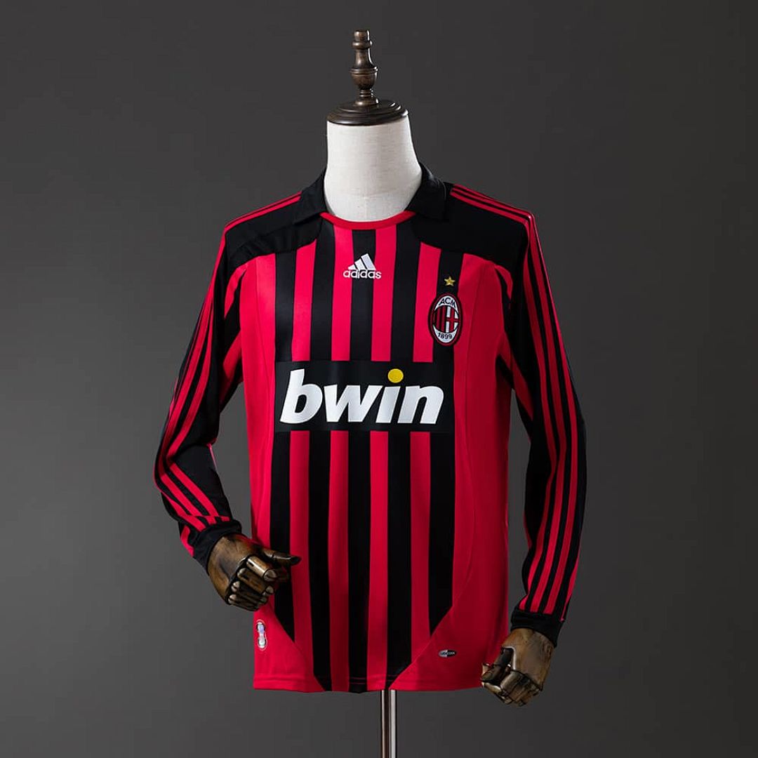 Retro Long Sleeve AC Milan 07_08 Home S-XXL