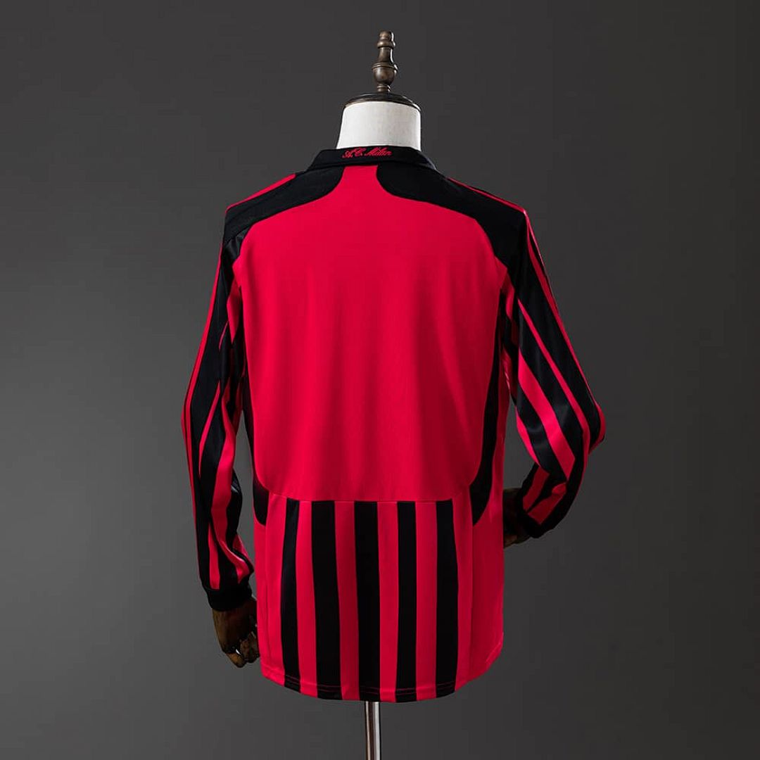 Retro Long Sleeve AC Milan 07_08 Home S-XXL 8