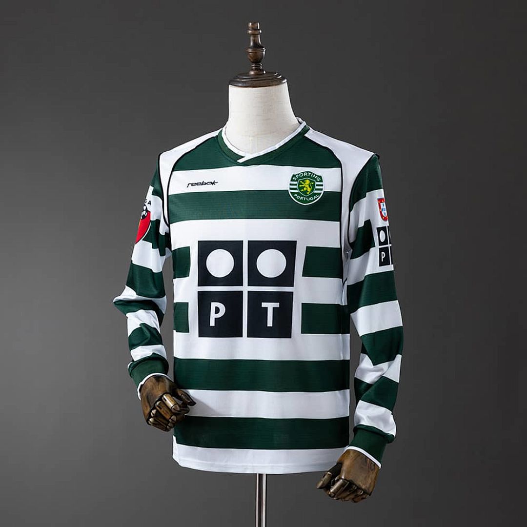 Retro Long Sleeve Sporting Lisbon 01_03 Home S-XXL