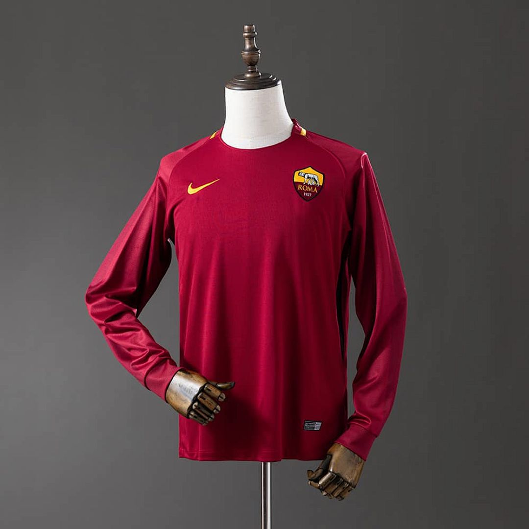 Retro Long Sleeve Roma 17_18 Home S-XXL