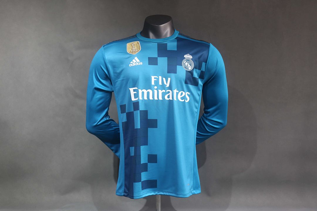 2017-18 Retro Real Madrid Second Away Kit Player Long Sleeves