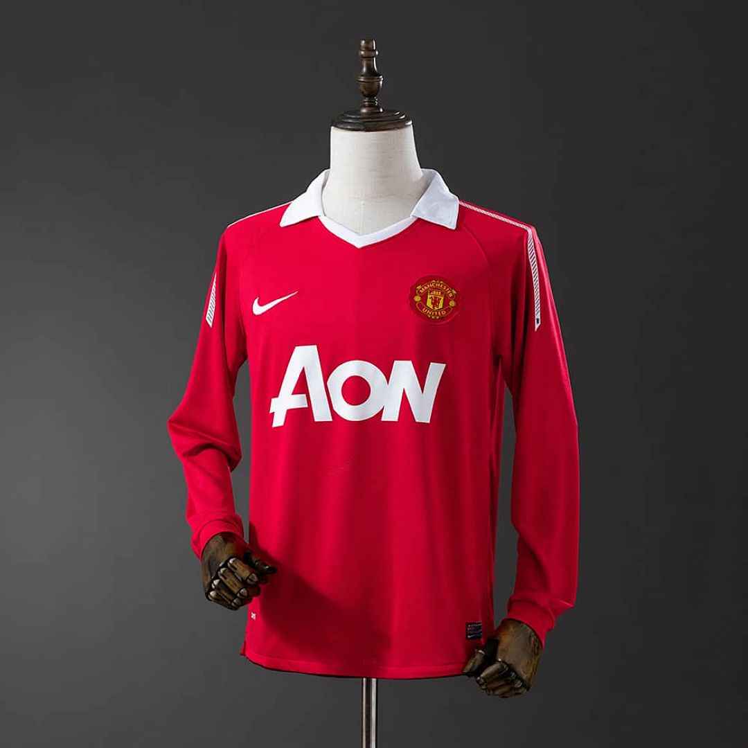 M-U 2010_11 Home Long Sleeve Retro Jersey S-XXL