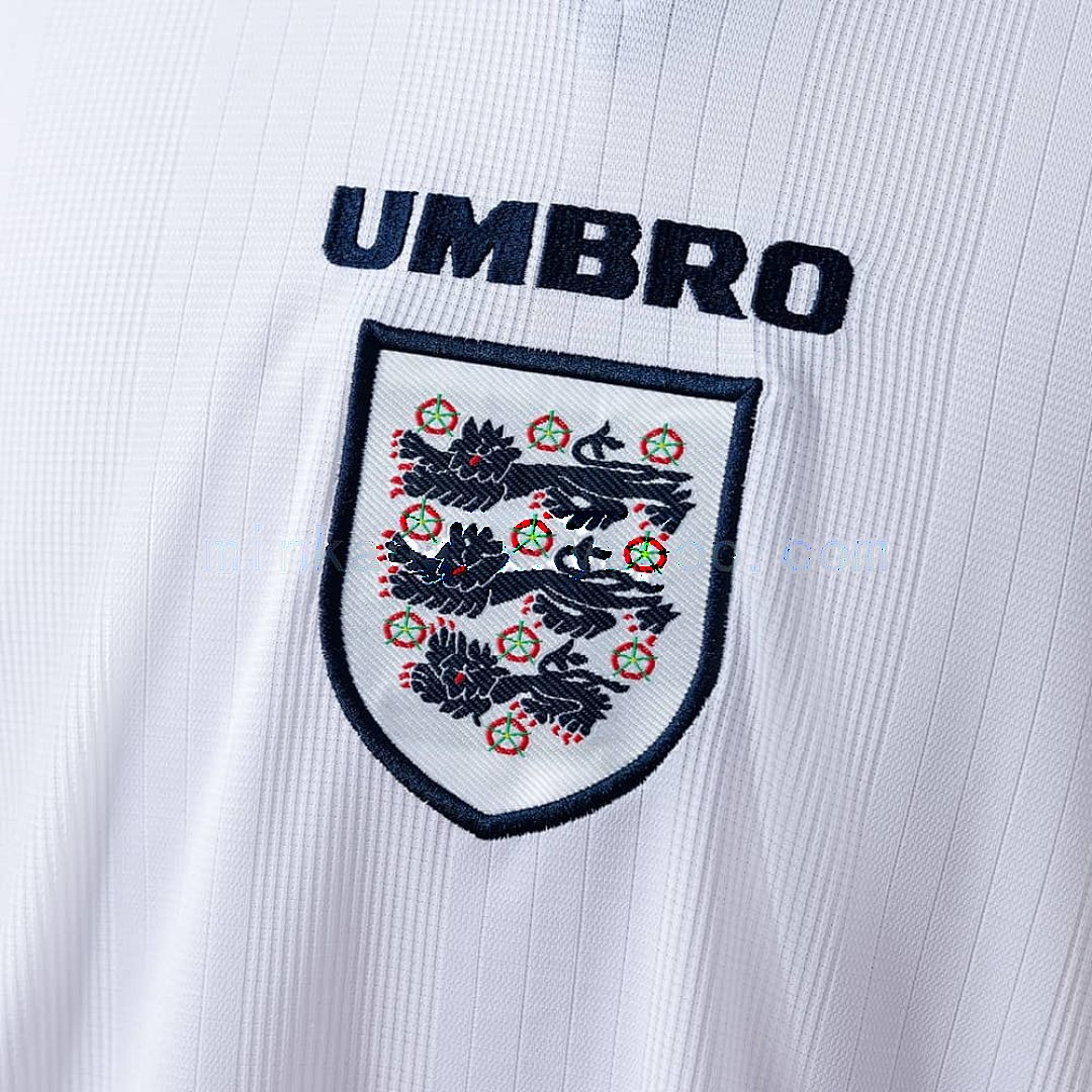 England 1996 Home Long Sleeve Retro Jersey S-XXL 3