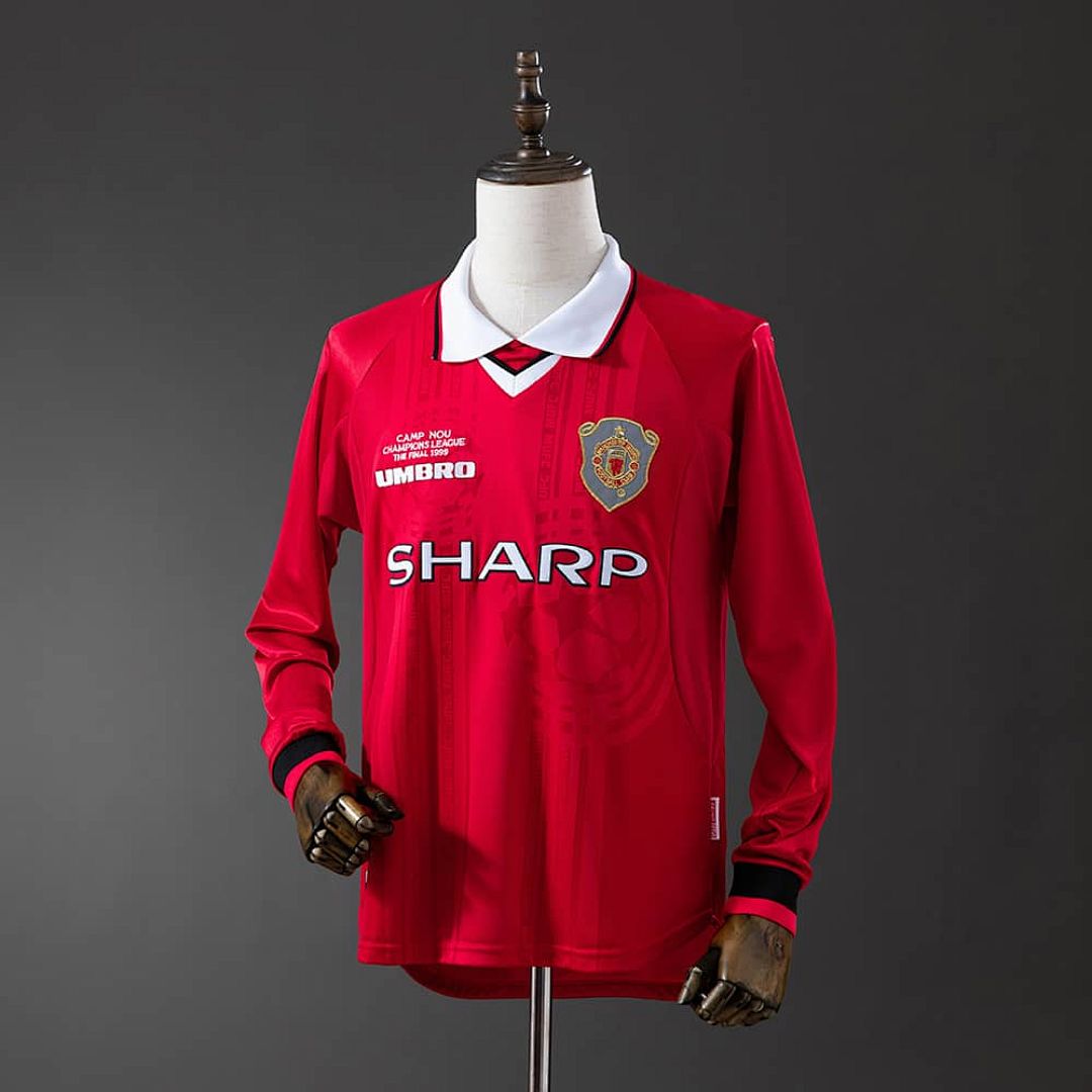 M-U 1999_00 Home Long Sleeve Retro Jersey S-XXL