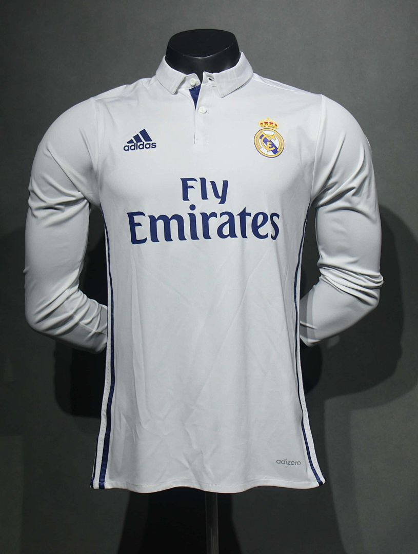 2016-17 Retro Real Madrid Home Kit Player Long Sleeve