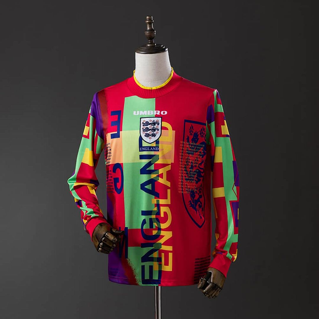 England 1996 Goalkeeper Long Sleeve Retro Jersey S-XXL