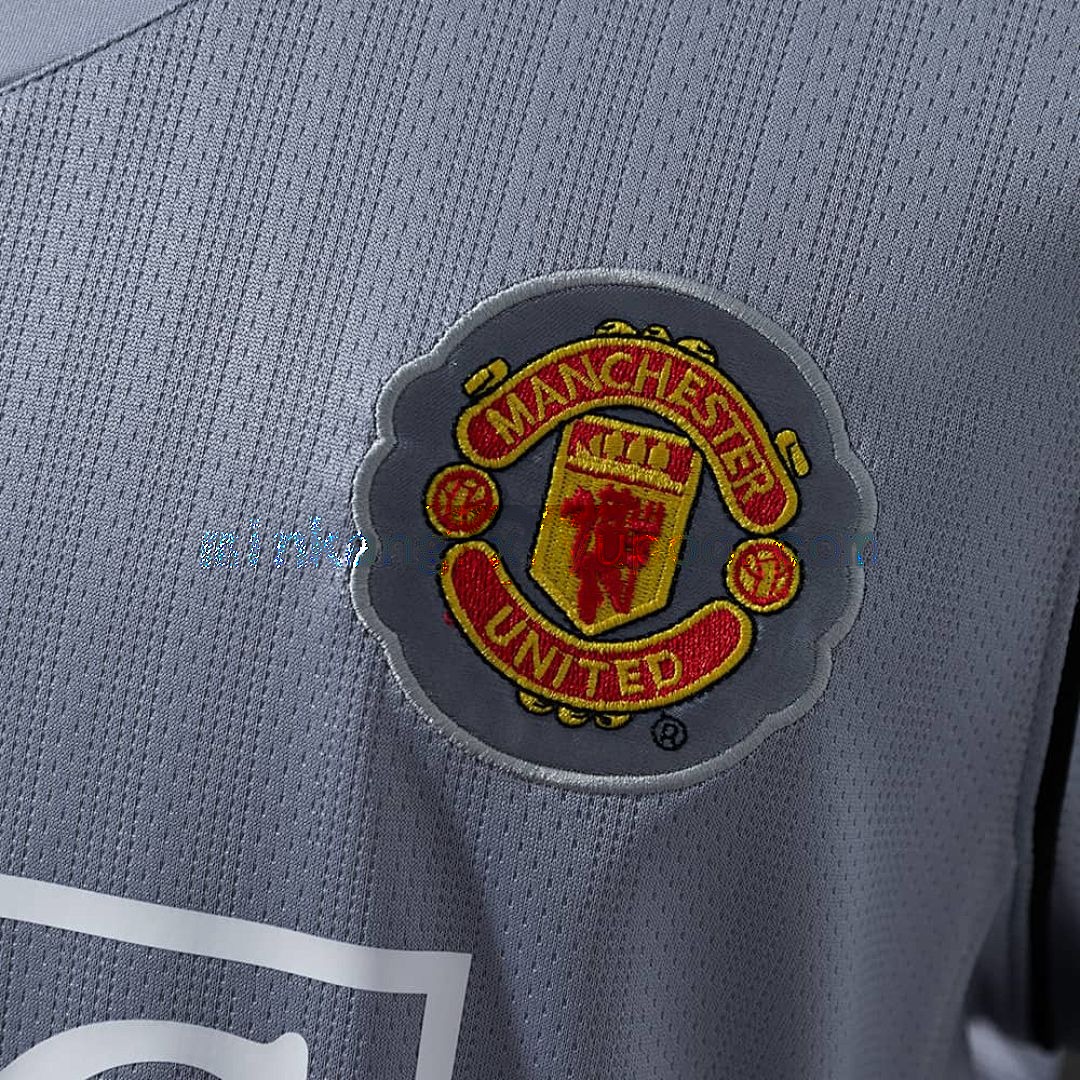 M-U 2007 Goalkeeper Grey Long Sleeve Retro Jersey S-XXL 4