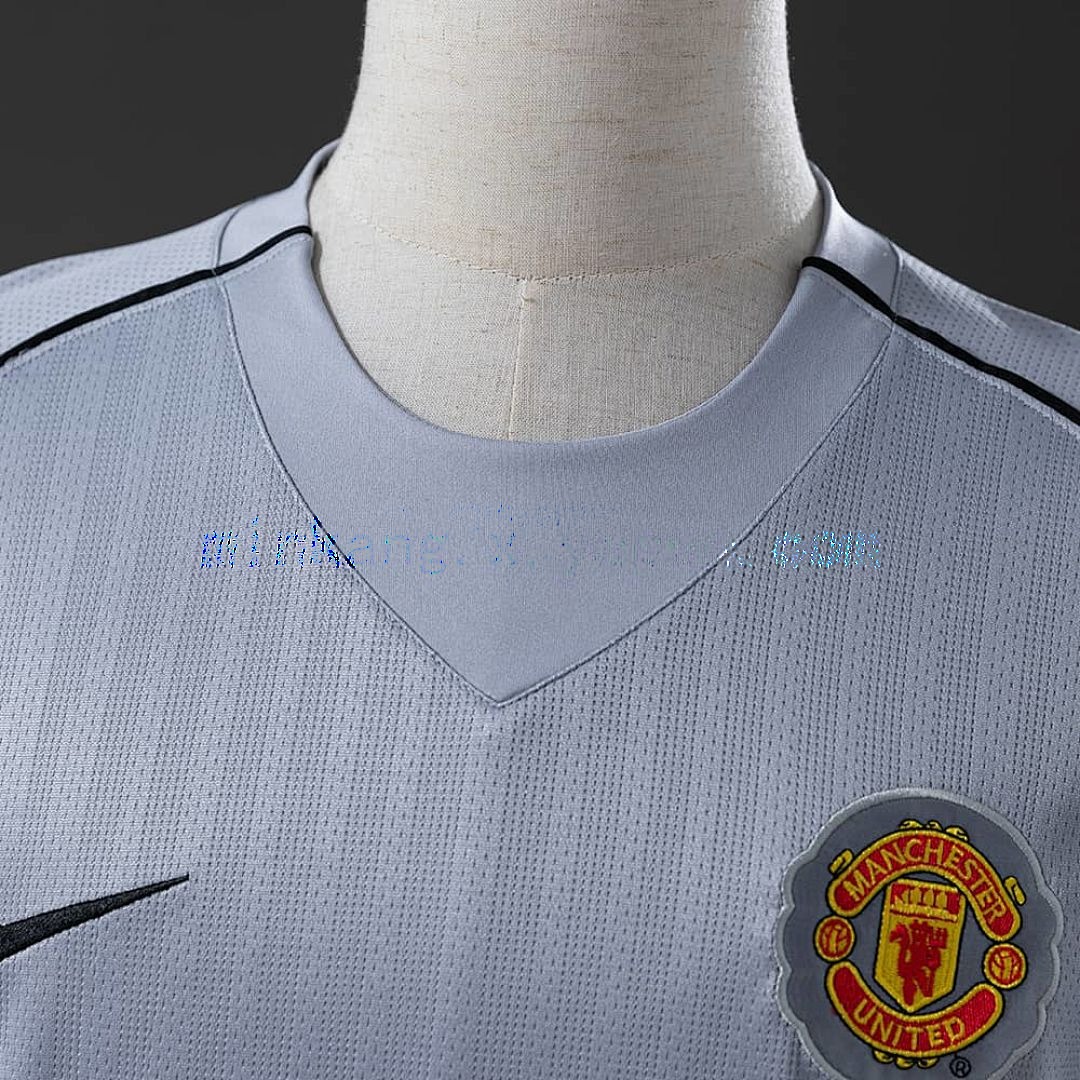 M-U 2007 Goalkeeper Grey Long Sleeve Retro Jersey S-XXL 6