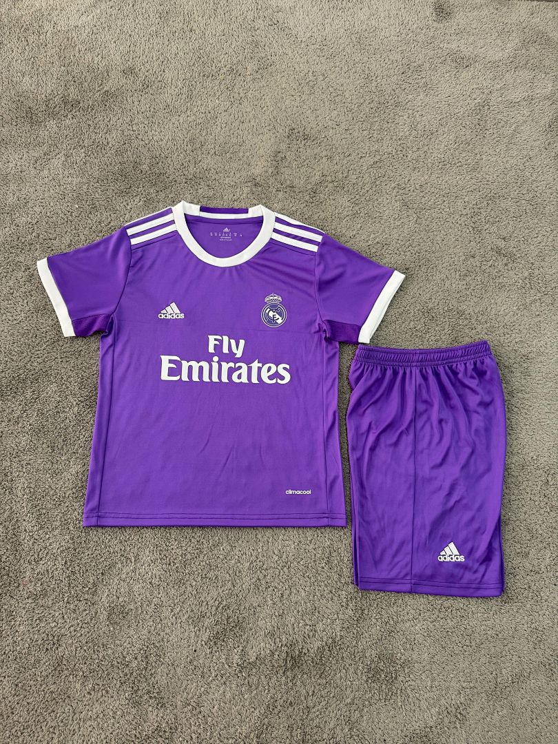 16-17 Retro Kids Real Madrid Away Kit
