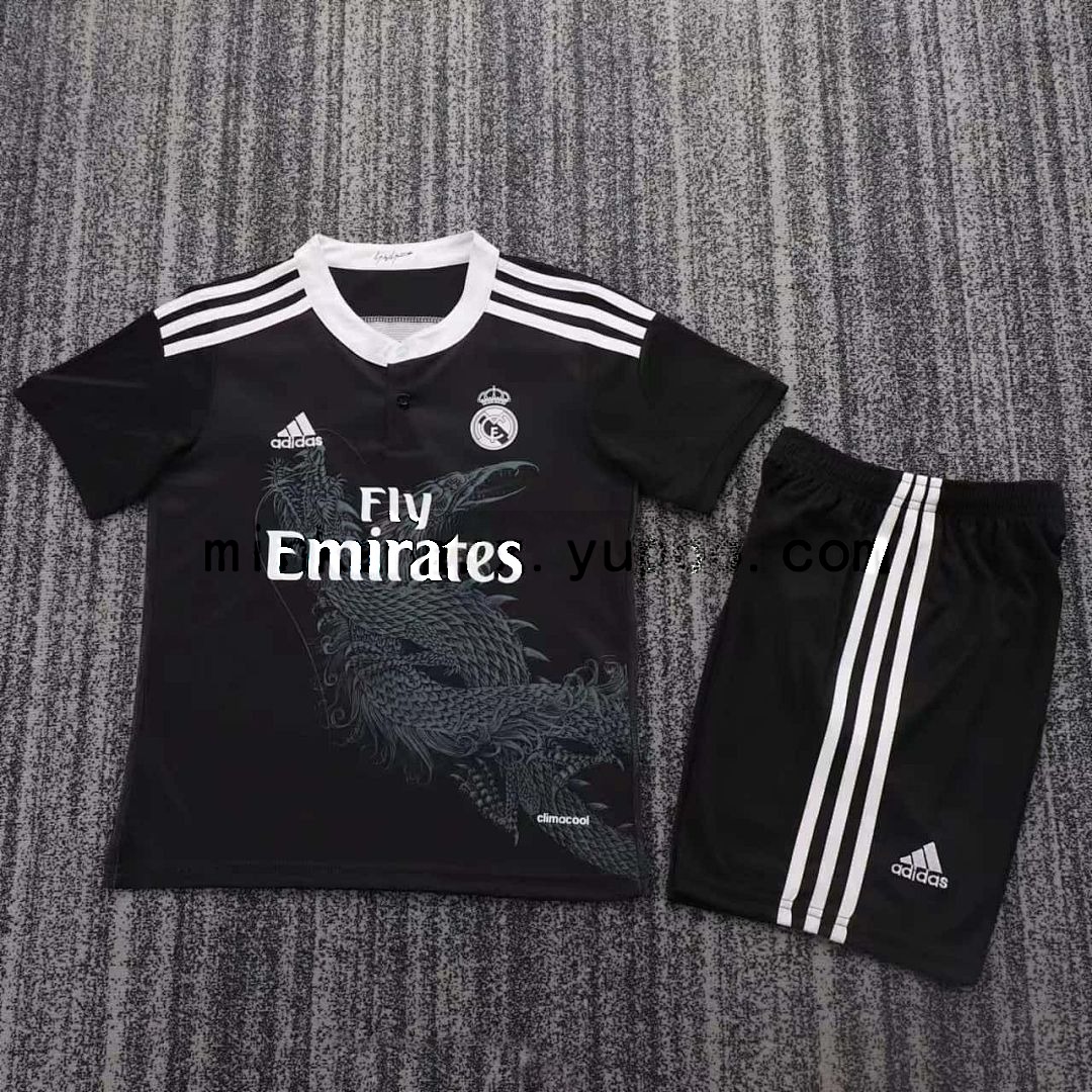 14-15 Retro Kids Real Madrid Second Away Kit 3