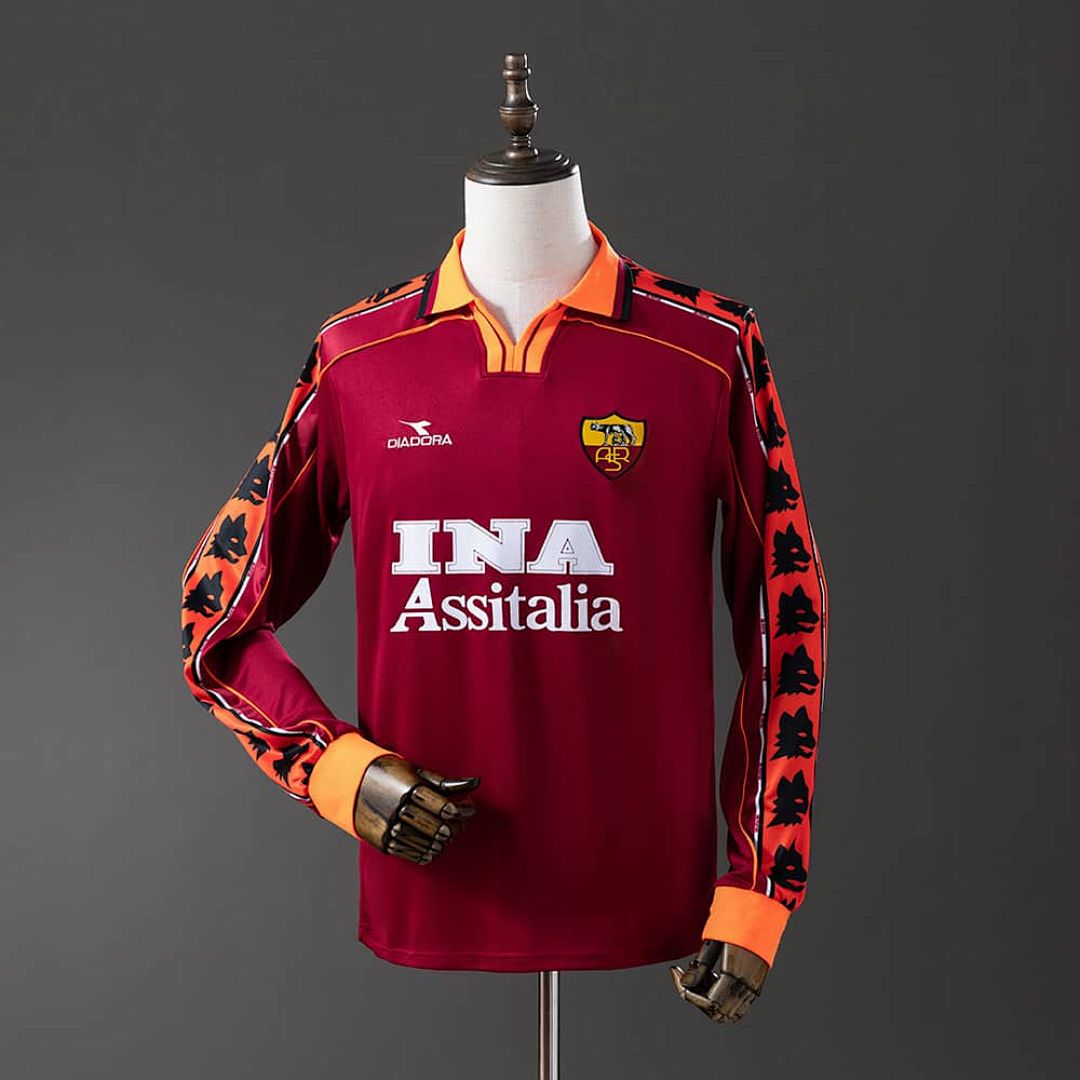 Roma 98_99 Home Long Sleeve Retro Jersey S-XXL