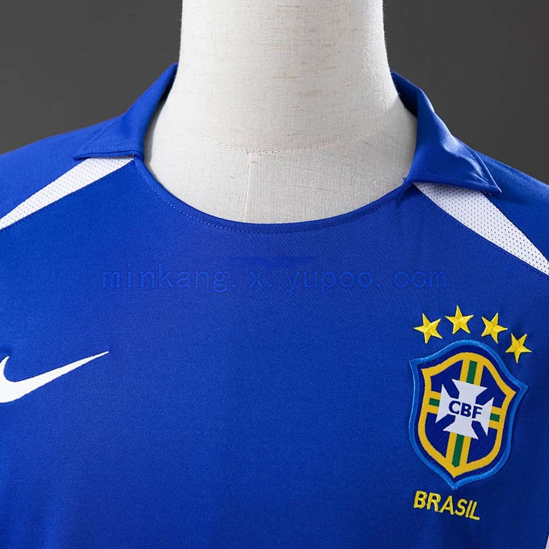 Brazil 2002 extérieur manche longue rétro maillot S-XXL 5
