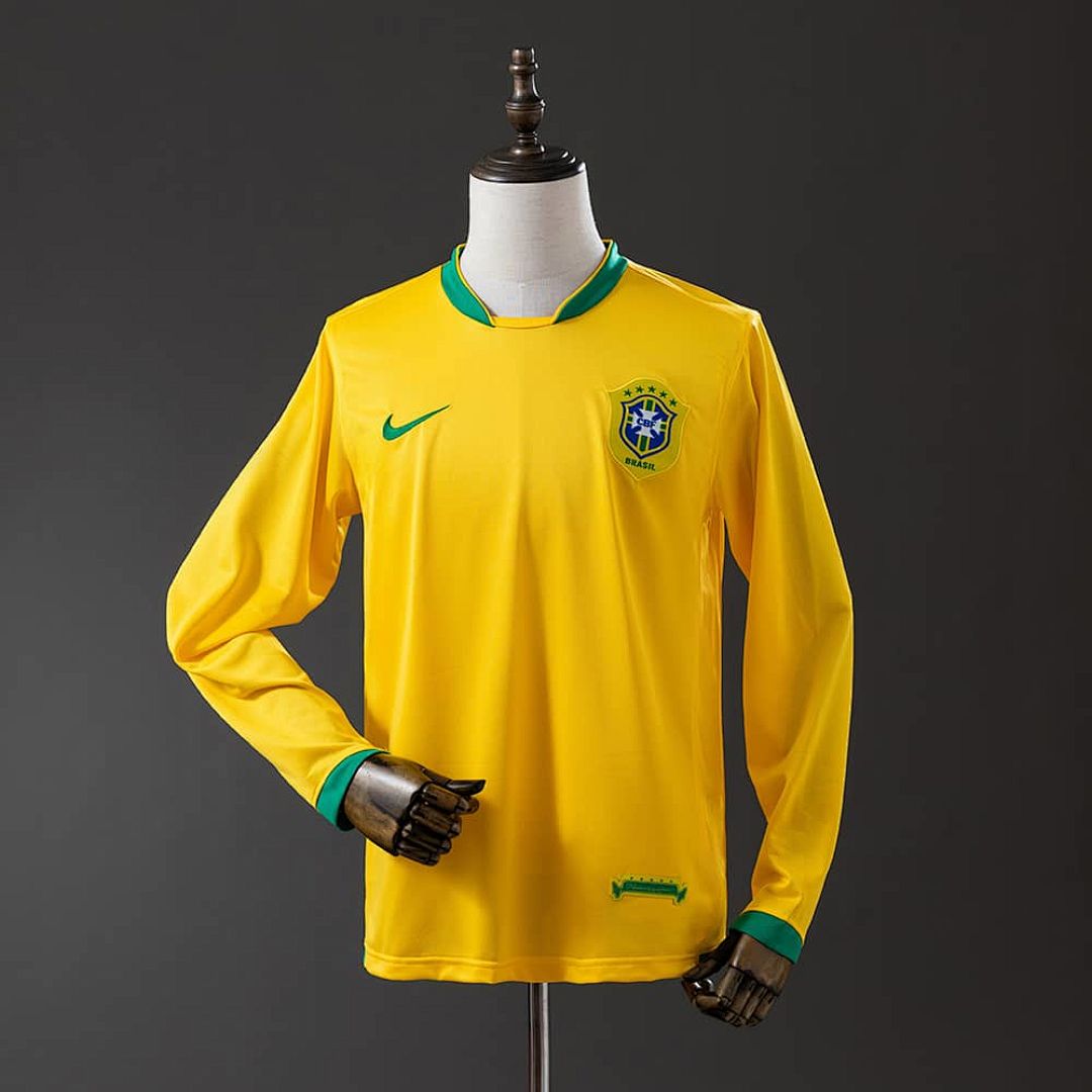 Brazil 2006 Home Long Sleeve Retro Jersey S-XXL