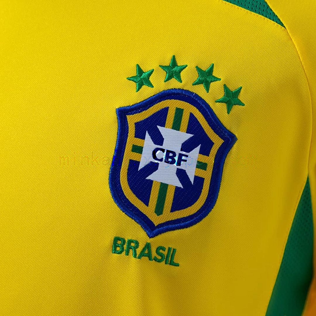 Brazil 2002 Home Long Sleeve Retro Jersey S-XXL 4
