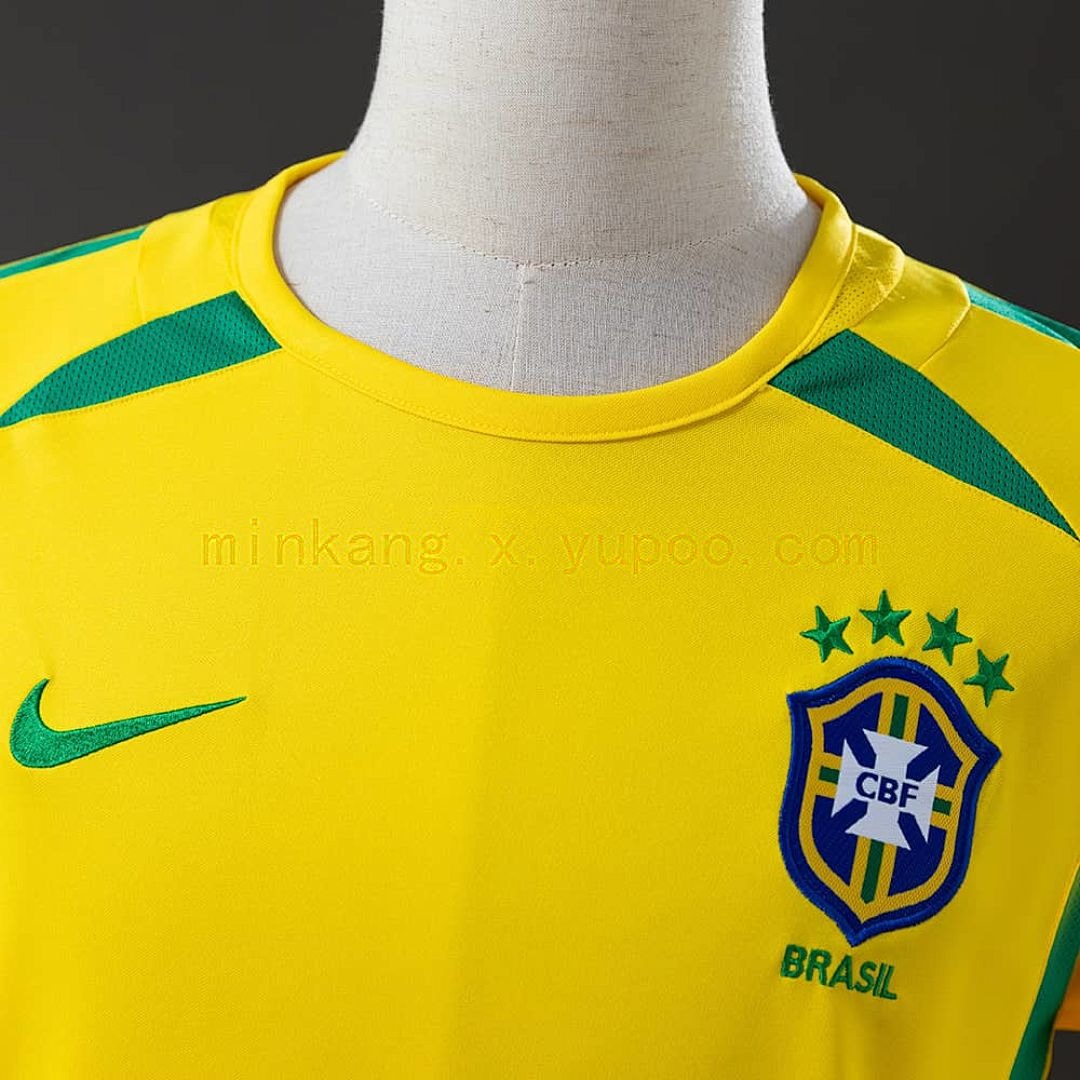 Brazil 2002 Home Long Sleeve Retro Jersey S-XXL 5