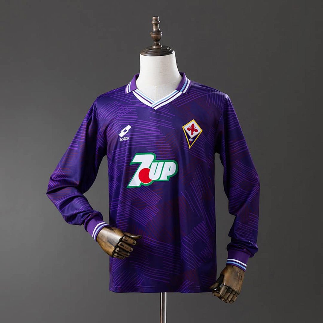 Fiorentina 92_93 Home Long Sleeve Retro Jersey S-XXL
