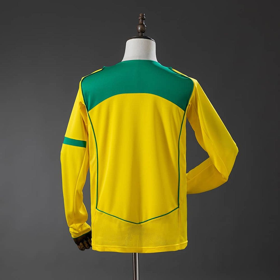 Brazil 2004 Home Long-Sleeved Retro Jersey S-XXL 2