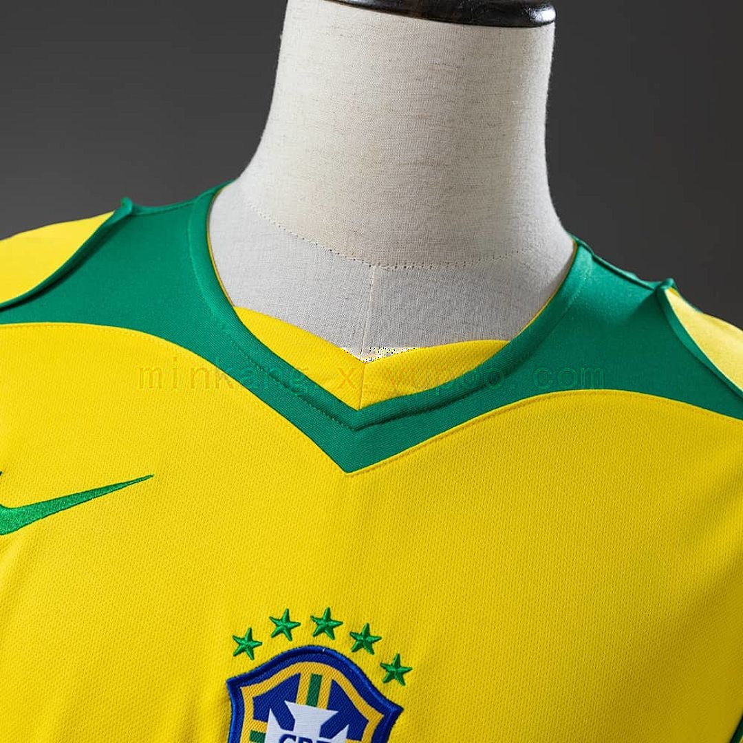 Brazil 2004 Home Long-Sleeved Retro Jersey S-XXL 6