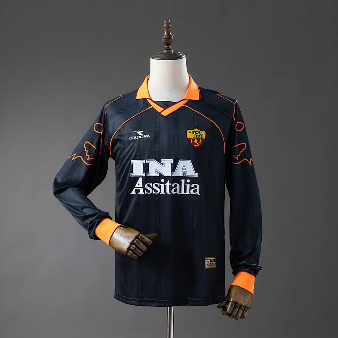 Roma 99_00 Third Away Long-Sleeved Retro Jersey S-4XL