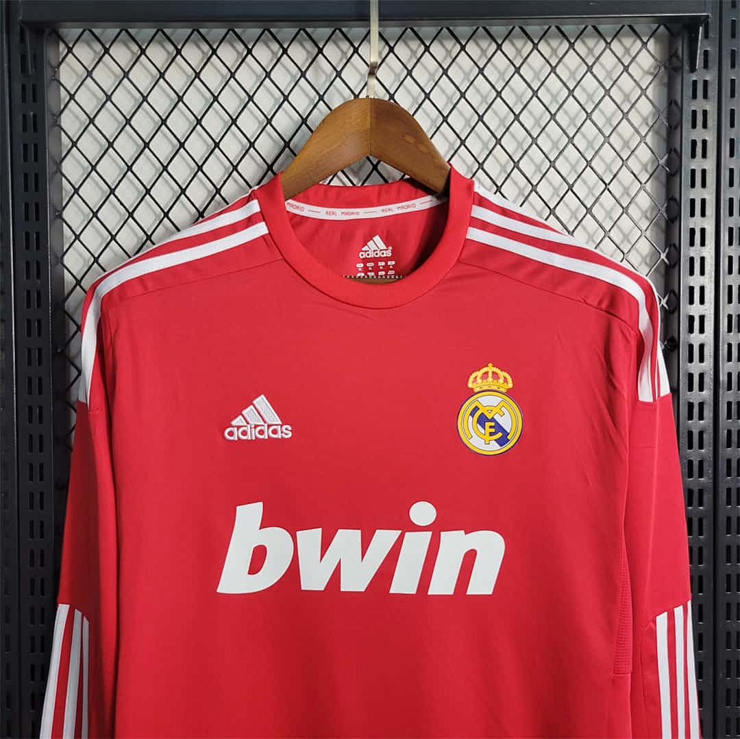 11-12 Real Madrid red away long sleeve 5