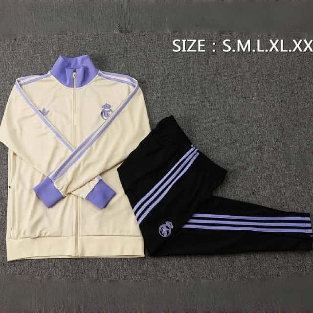 25-26 Real Madrid Long Sleeve Training Suit Purple &amp; Black Cheap Soccer Jerseys Yupoo 7