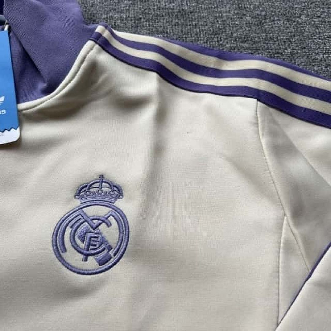 25-26 Real Madrid Long Sleeve Training Suit Purple &amp; White Cheap Soccer Jerseys Yupoo 5