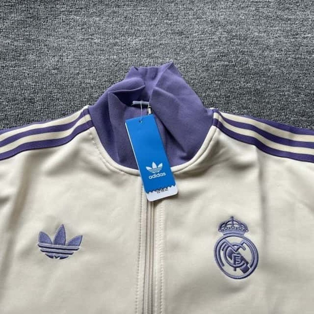 25-26 Real Madrid Long Sleeve Training Suit Purple &amp; White Cheap Soccer Jerseys Yupoo 7